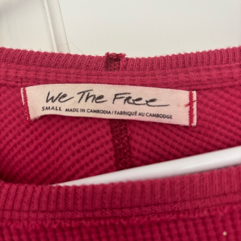 We The Free Deep Red Textured Top